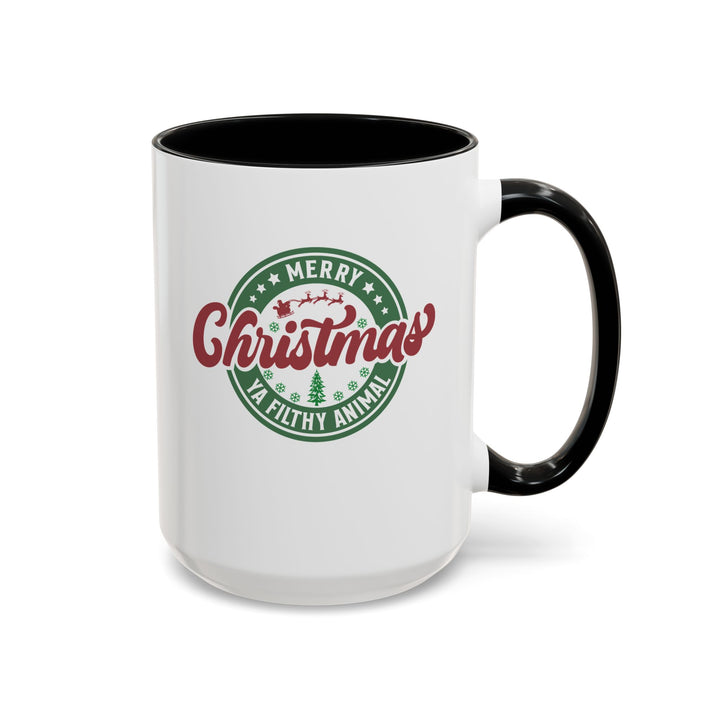 Merry Christmas Ya Filthy Animal - Accent Coffee Mug (11, 15oz)