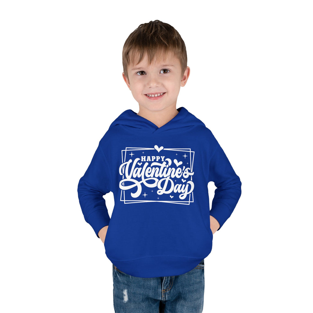 Happy Valentine's Day W/Hearts - Toddler Pullover Fleece Hoodie