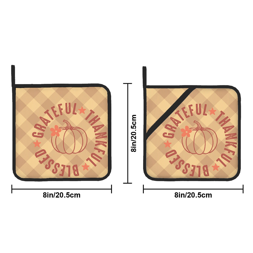Grateful Thankful Blessed - Pot Holders Set of 2