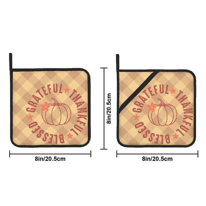 Grateful Thankful Blessed - Pot Holders Set of 2