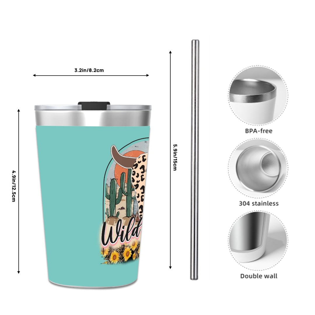 Wild Child - Stainless Steel Water Bottle With Straw (12oz)