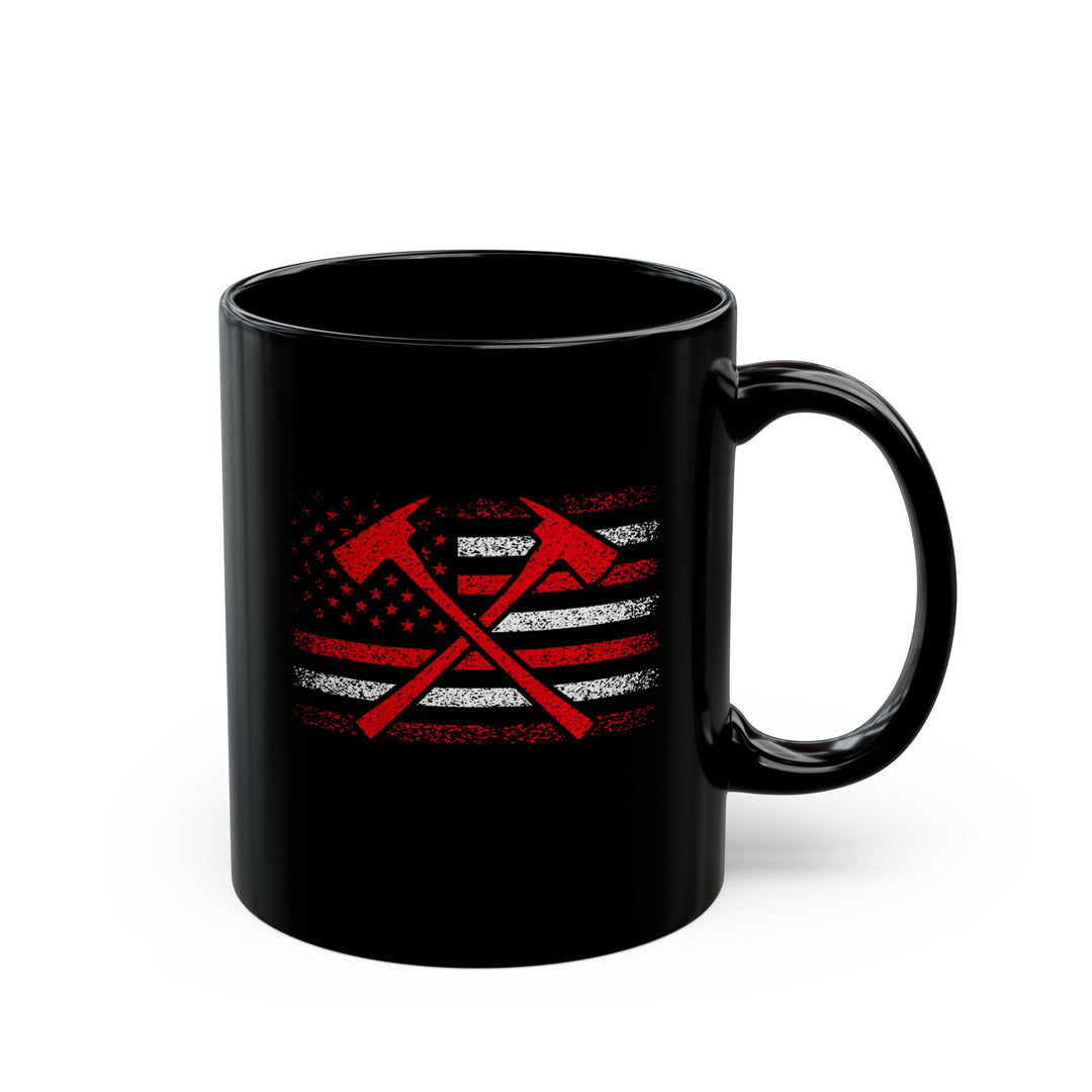 Firefighter American Flag - Black Mug (11oz, 15oz)