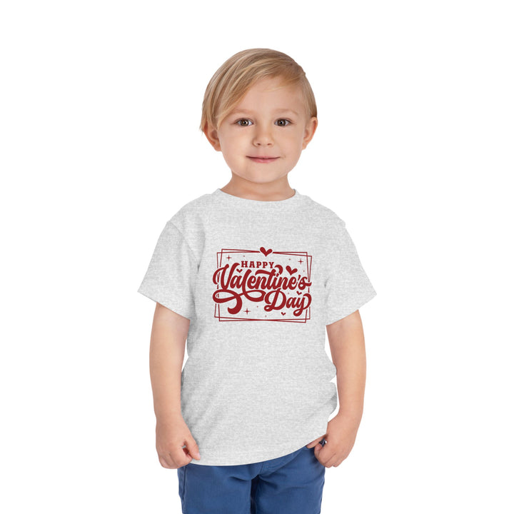Happy Valentine's Day W/Hearts - Toddler Short Sleeve Tee