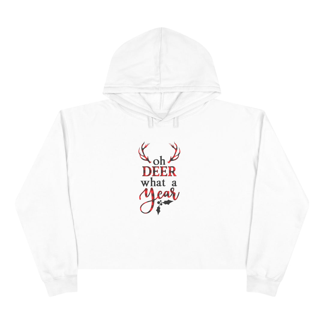Oh Deer What A Year - Crop Hoodie