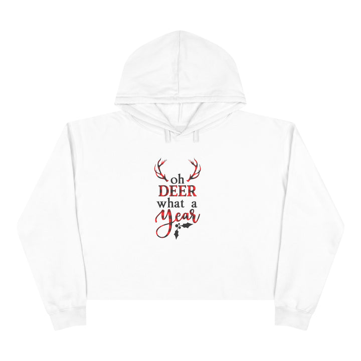 Oh Deer What A Year - Crop Hoodie