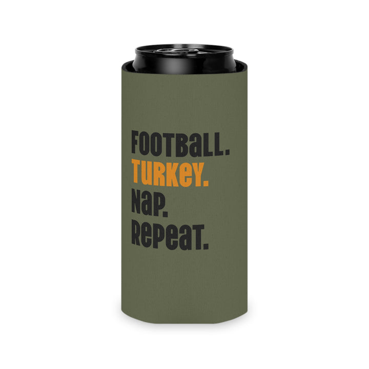 Football Turkey Nap Repeat - Can Cooler