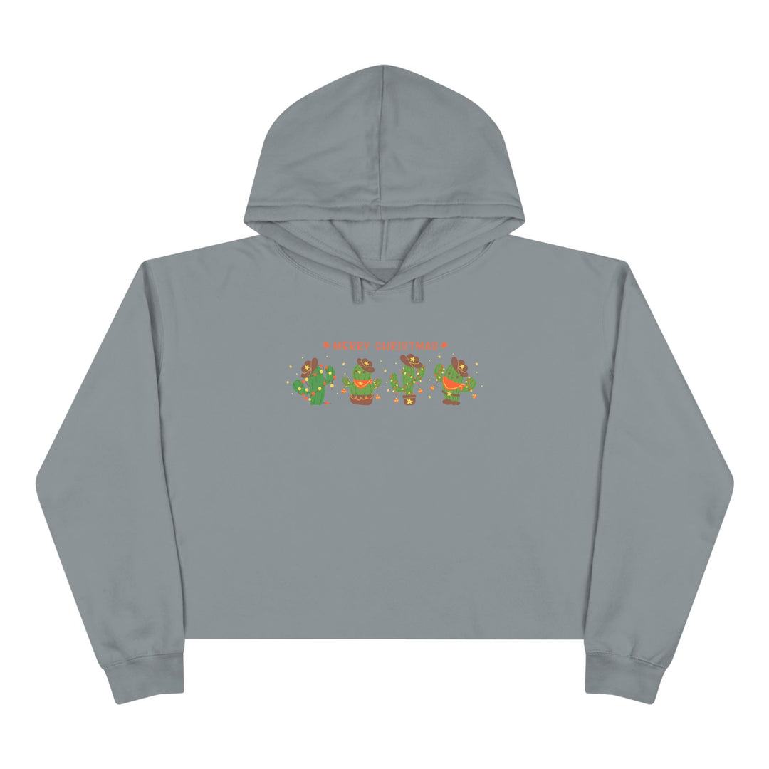 Merry Christmas Cactus - Crop Hoodie