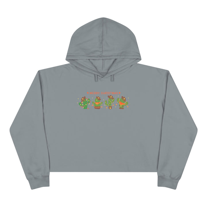 Merry Christmas Cactus - Crop Hoodie