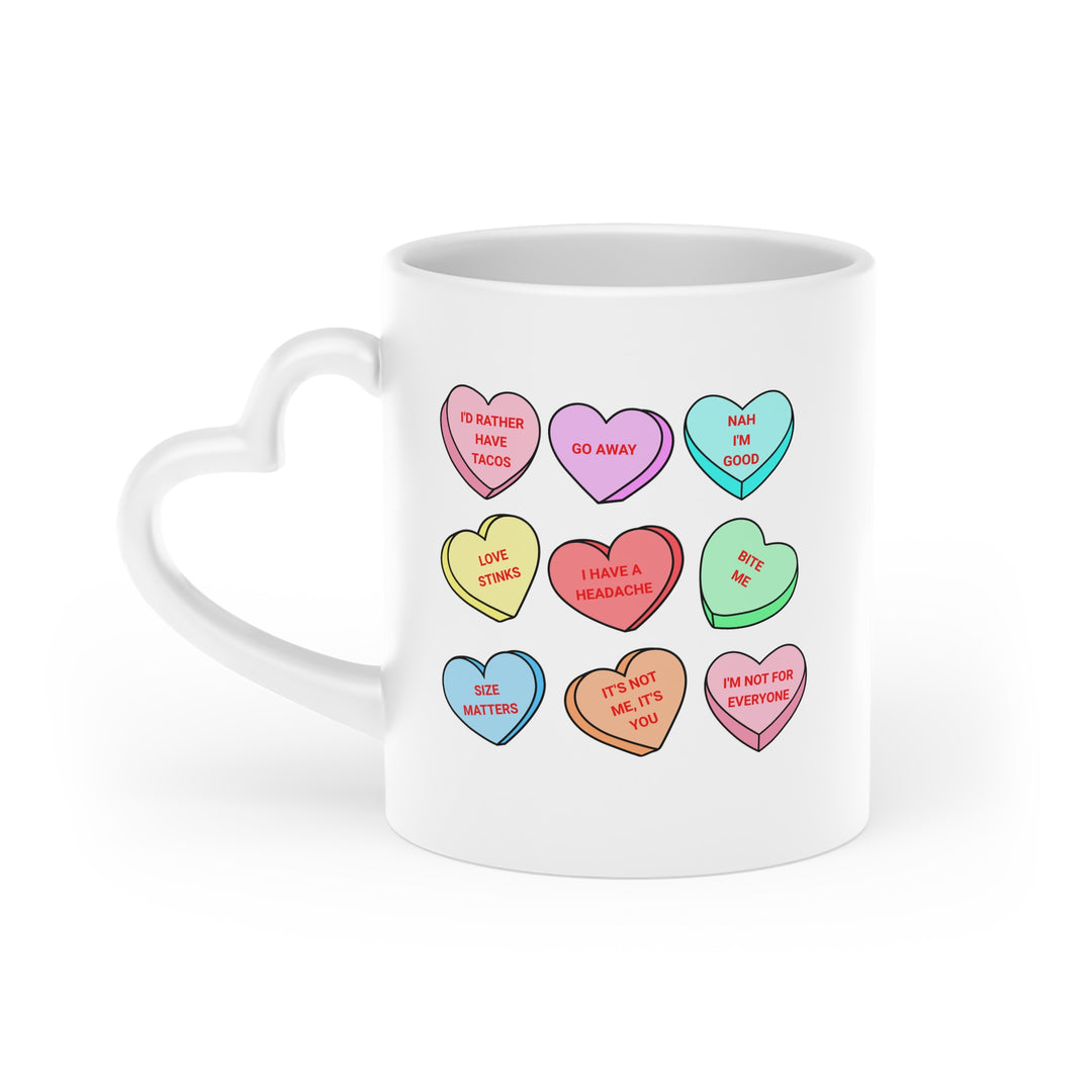 Conversation Hearts - Heart-Shaped Mug