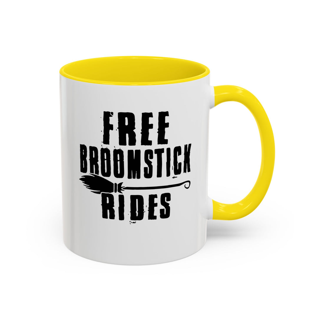 Free Broomstick Rides - Accent Coffee Mug (11, 15oz)