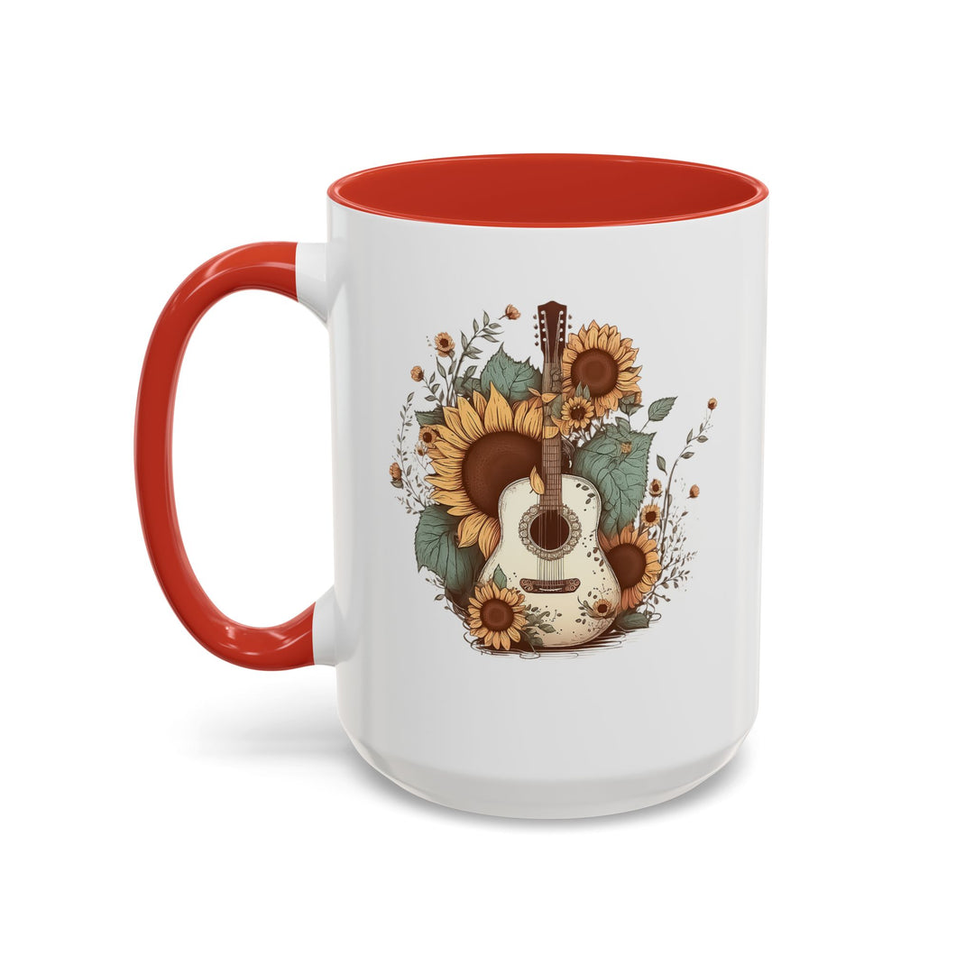 Sunflower Guitar - Accent Coffee Mug (11, 15oz)