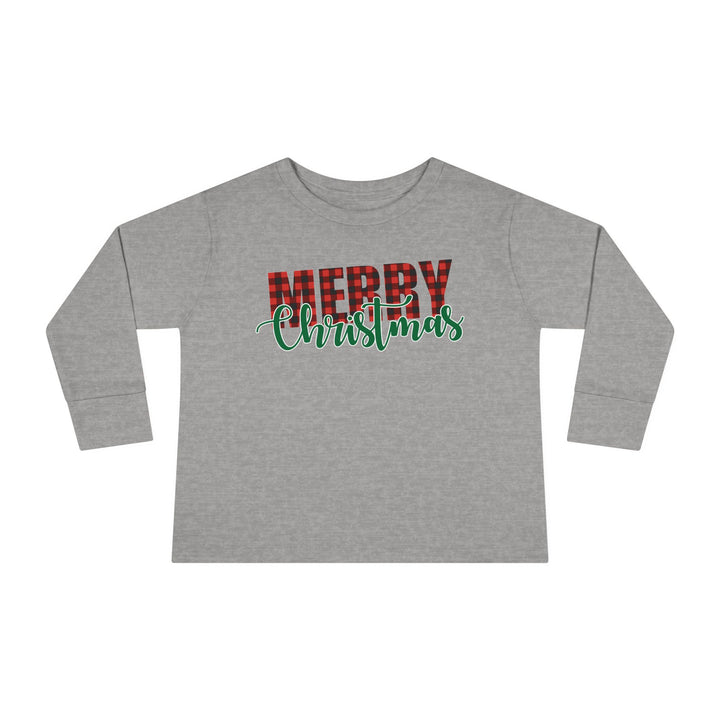 Merry Christmas Buffalo Plaid - Toddler Long Sleeve Tee