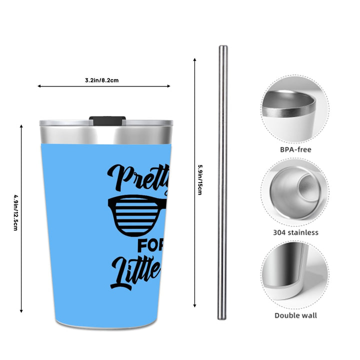Pretty Fly For A Little Guy - Stainless Steel Water Bottle With Straw (12oz)