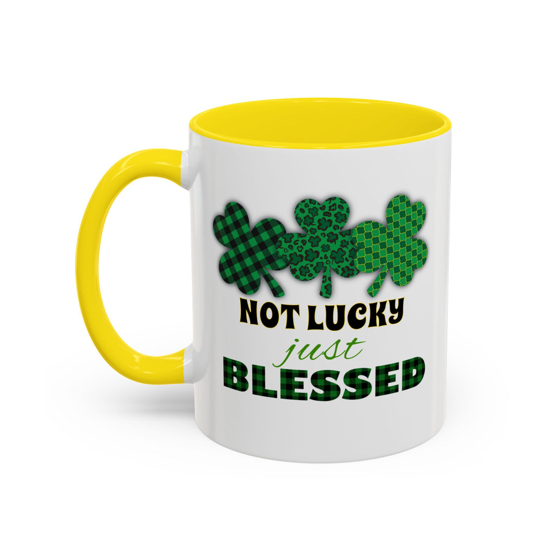 Not Lucky Just Blessed - Accent Coffee Mug (11, 15oz)