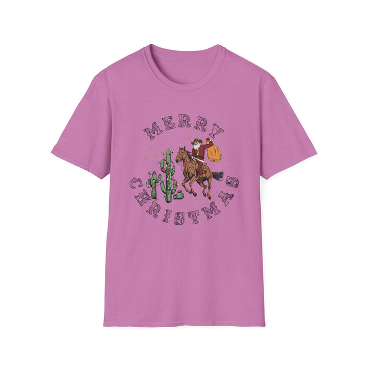 Merry Christmas Cowboy Santa - Unisex Softstyle T-Shirt