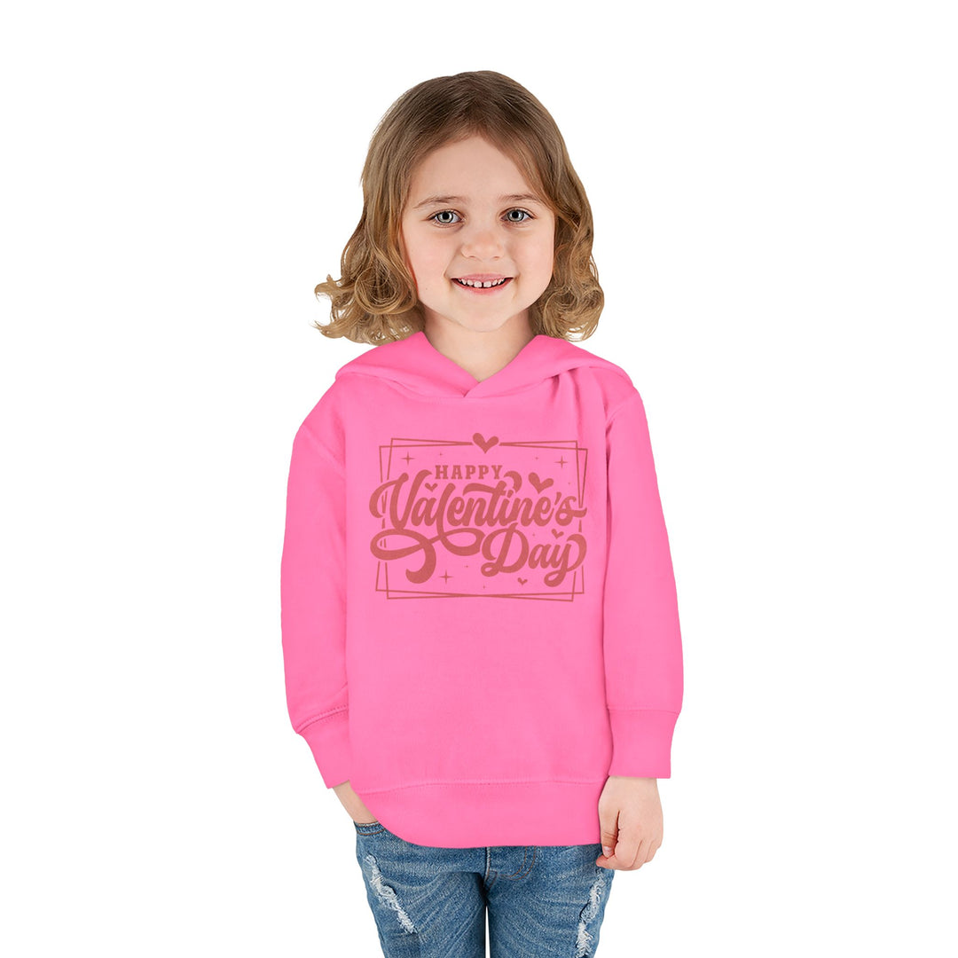 Happy Valentine's Day W/Hearts - Toddler Pullover Fleece Hoodie