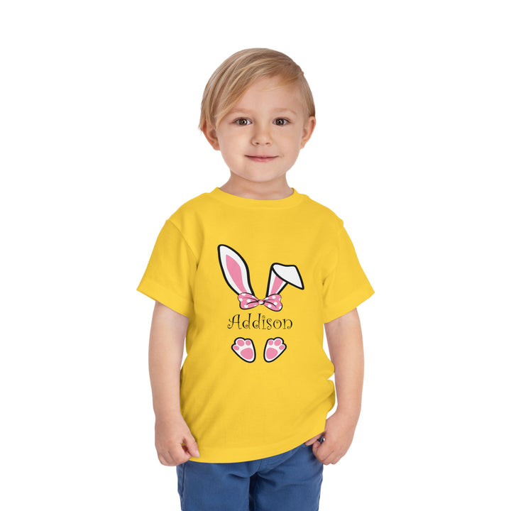Personalized Girls Easter Bunny - Toddler Short Sleeve Tee