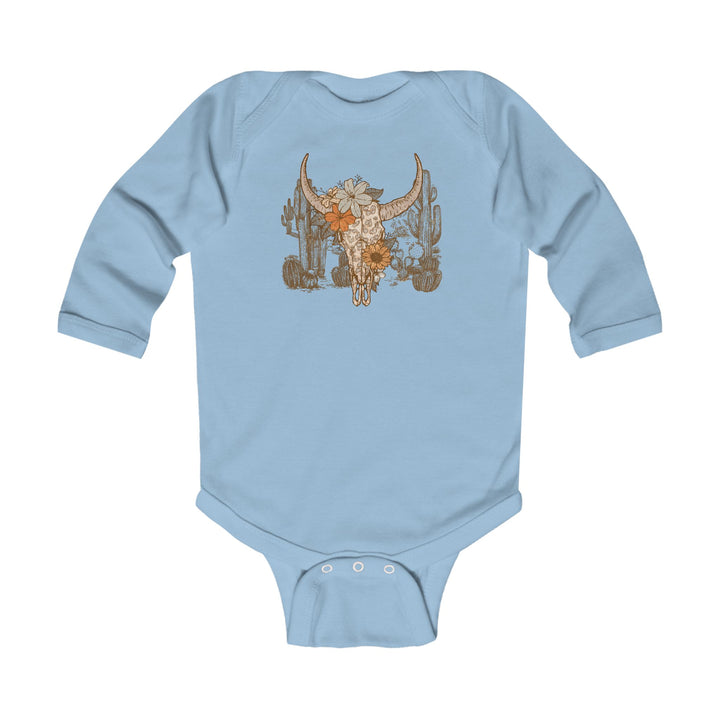 Flowery Leopard Skull - Infant Long Sleeve Bodysuit