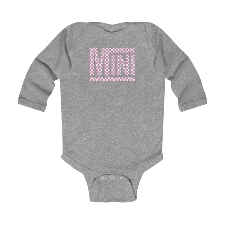Pink Check Mini - Infant Long Sleeve Bodysuit