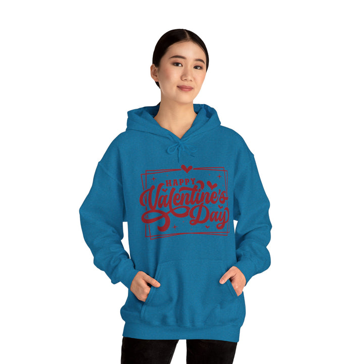 Happy Valentine's Day W/Hearts - Unisex Heavy Blend™ Hooded Sweatshirt