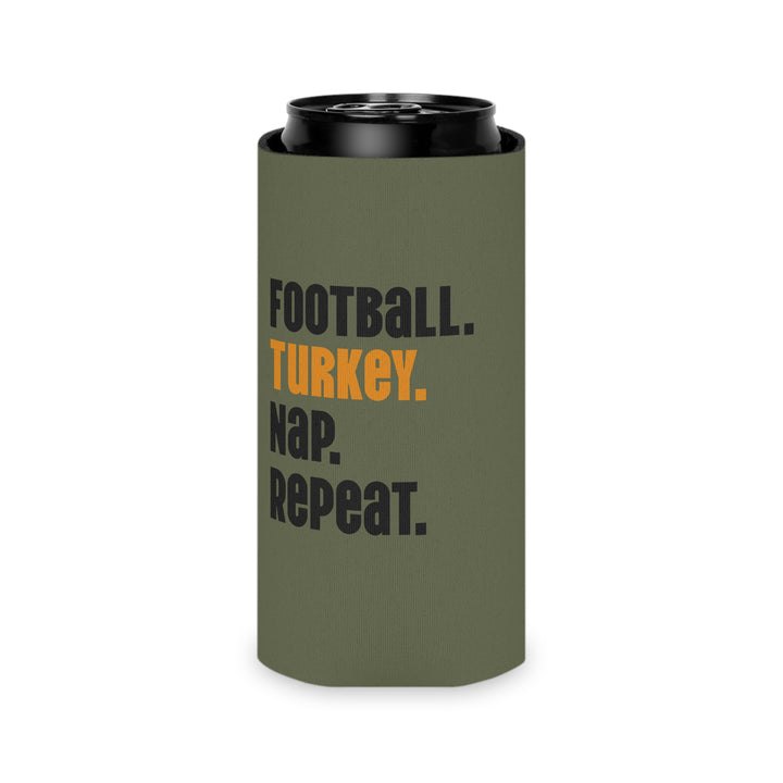 Football Turkey Nap Repeat - Can Cooler