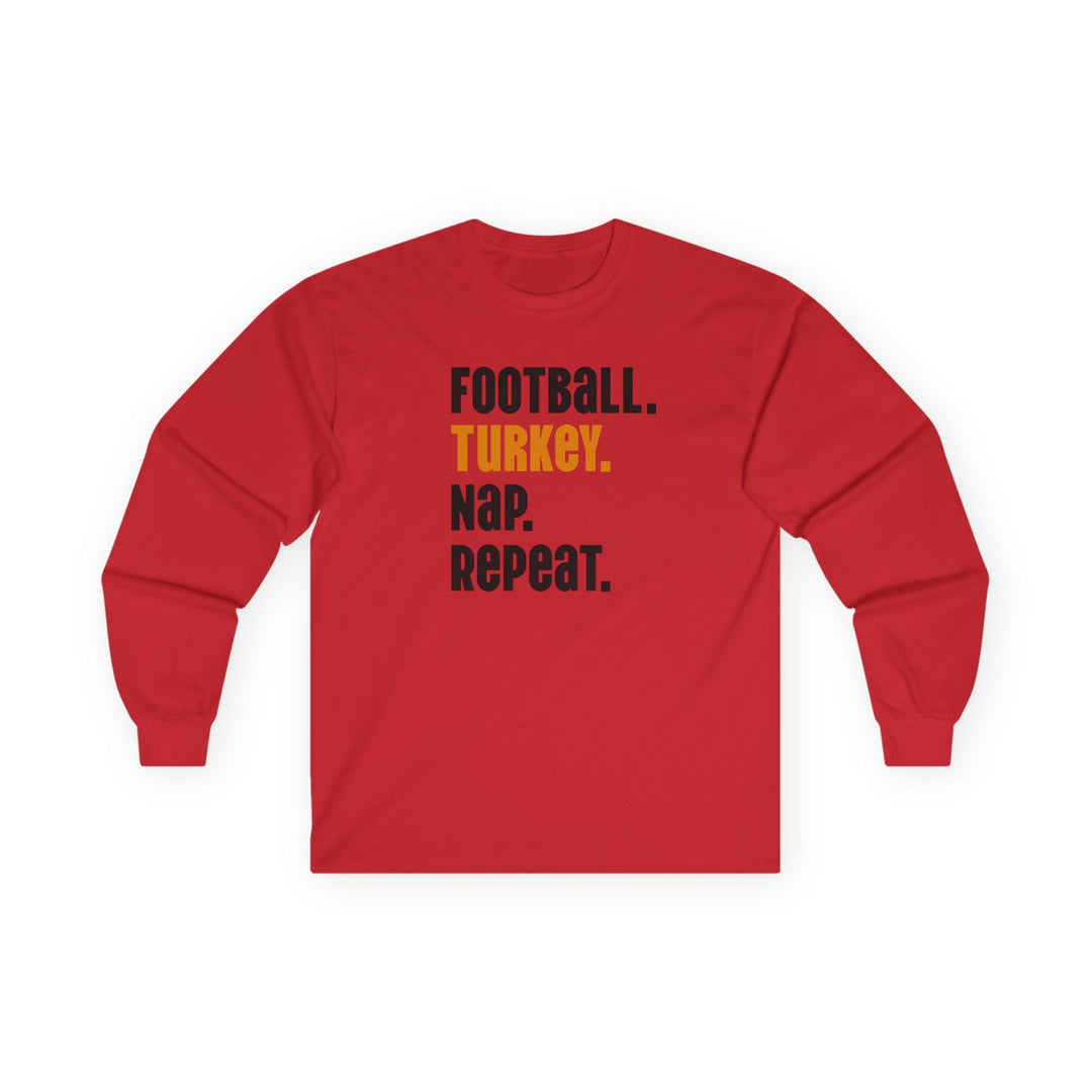 Football Turkey Nap Repeat - Unisex Ultra Cotton Long Sleeve Tee
