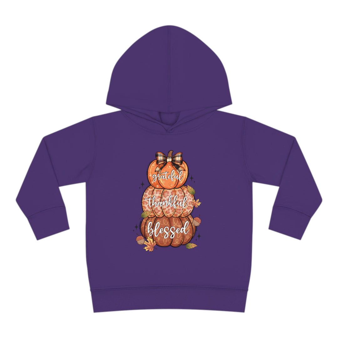 Grateful Thankful Blessed Pumpkins - Toddler Pullover Fleece Hoodie