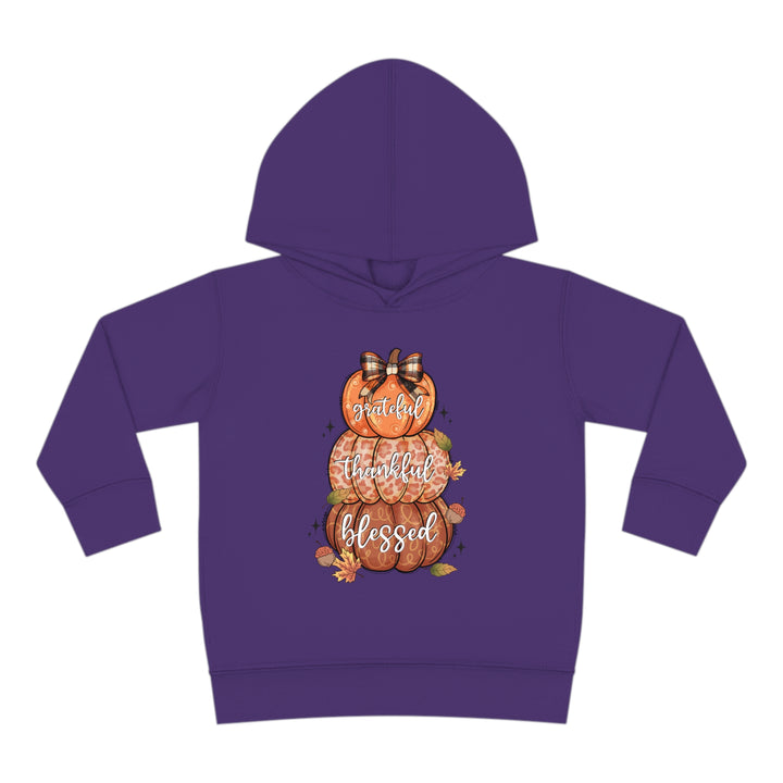 Grateful Thankful Blessed Pumpkins - Toddler Pullover Fleece Hoodie