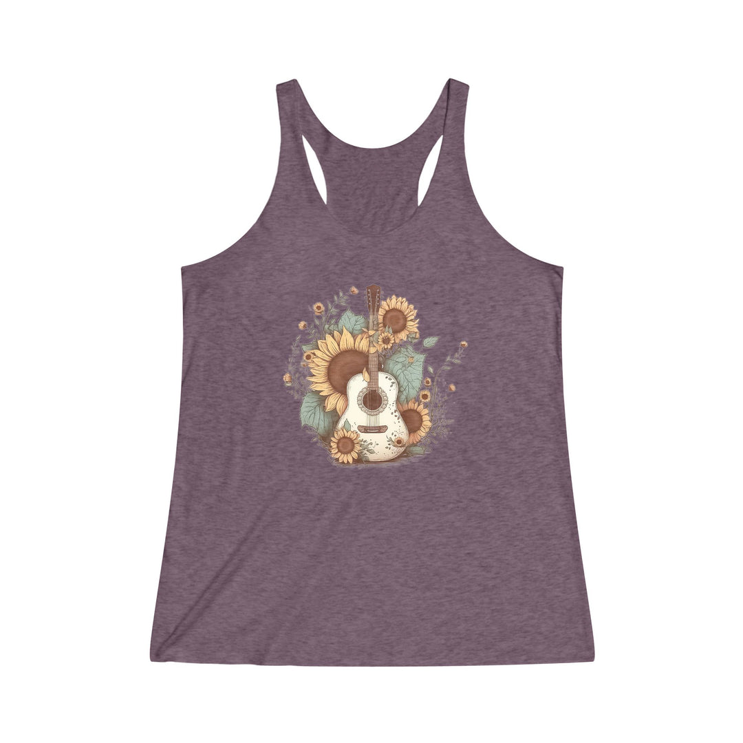 Sunflower Guitar - Women's Tri-Blend Racerback Tank
