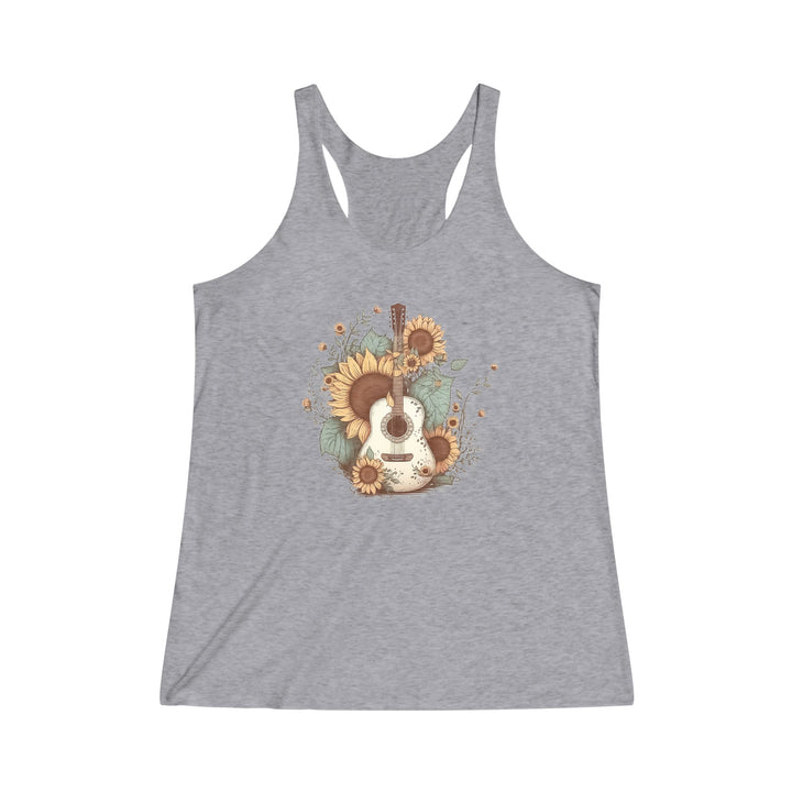 Sunflower Guitar - Women's Tri-Blend Racerback Tank