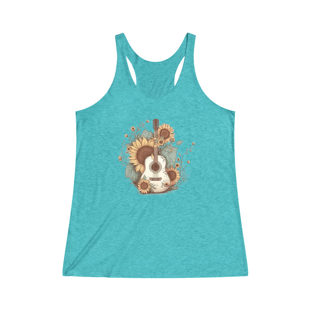 Sunflower Guitar - Women's Tri-Blend Racerback Tank