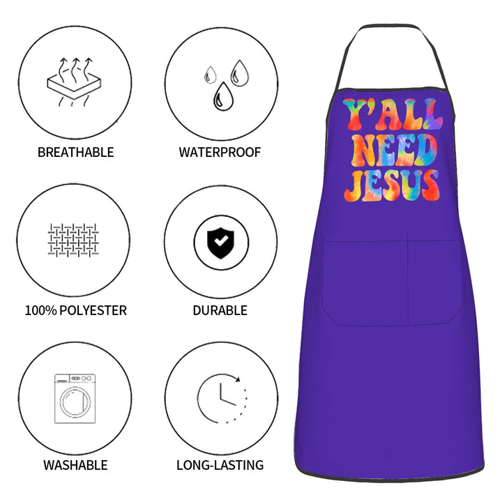 Y'All Need Jesus -  Adult Apron with Pockets