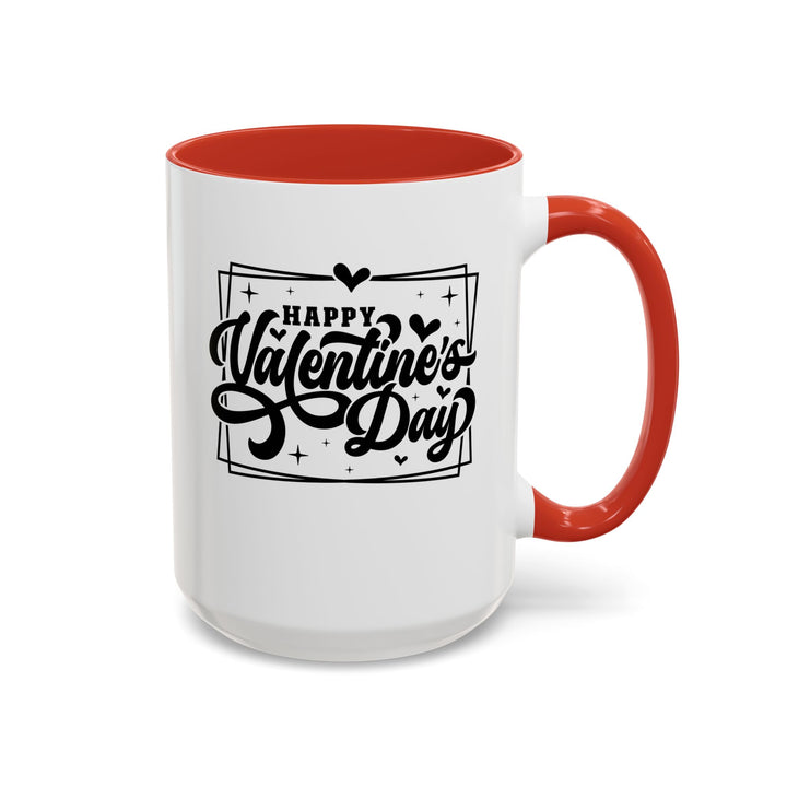 Happy Valentine's Day W/Hearts - Accent Coffee Mug (11, 15oz)
