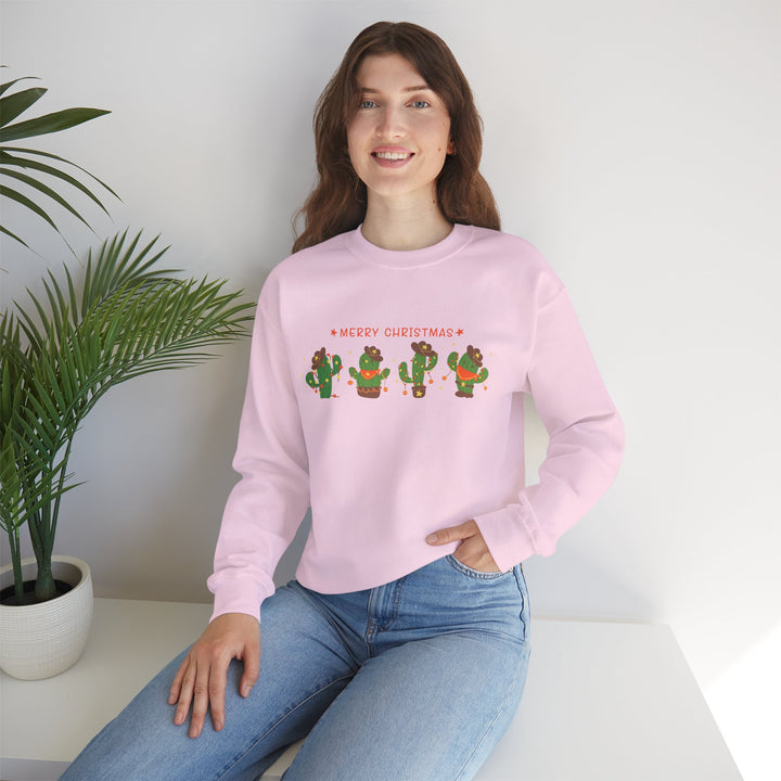 Merry Christmas Cactus - Unisex Heavy Blend™ Crewneck Sweatshirt