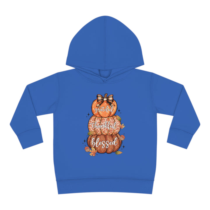 Grateful Thankful Blessed Pumpkins - Toddler Pullover Fleece Hoodie