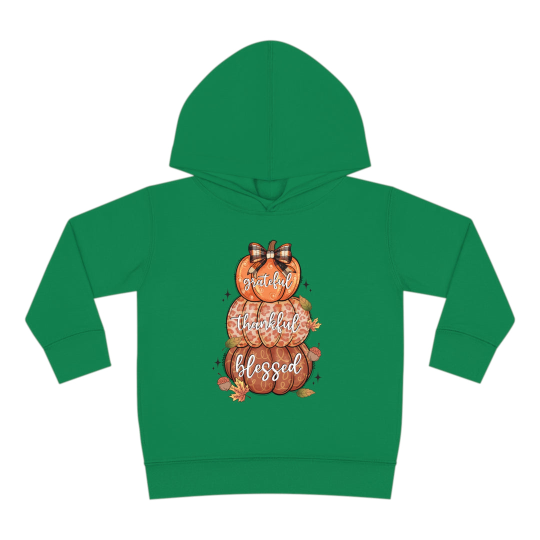 Grateful Thankful Blessed Pumpkins - Toddler Pullover Fleece Hoodie