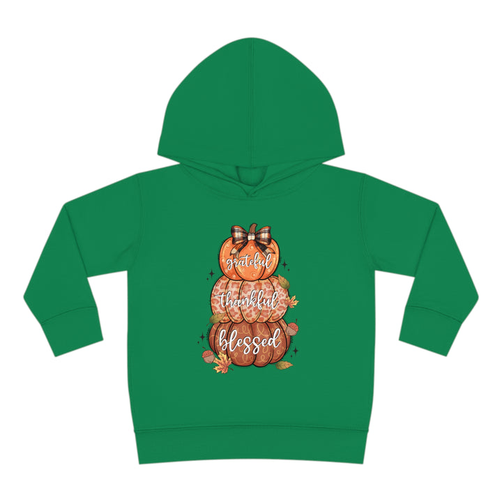Grateful Thankful Blessed Pumpkins - Toddler Pullover Fleece Hoodie