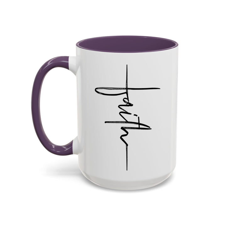 Faith Cross - Accent Coffee Mug (11, 15oz)