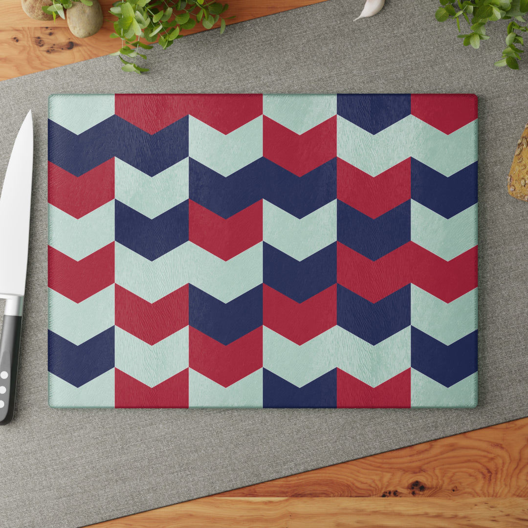 Patriotic Abstract - Glass Cutting Board