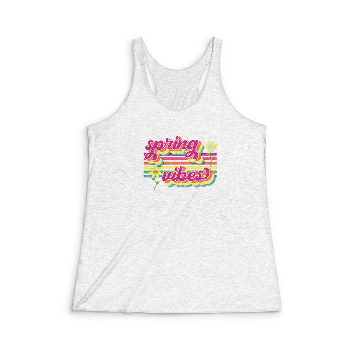 Spring Vibes Retro - Women's Tri-Blend Racerback Tank