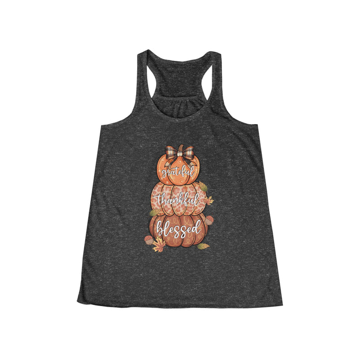 Grateful Thankful Blessed Pumpkins - Women's Flowy Racerback Tank