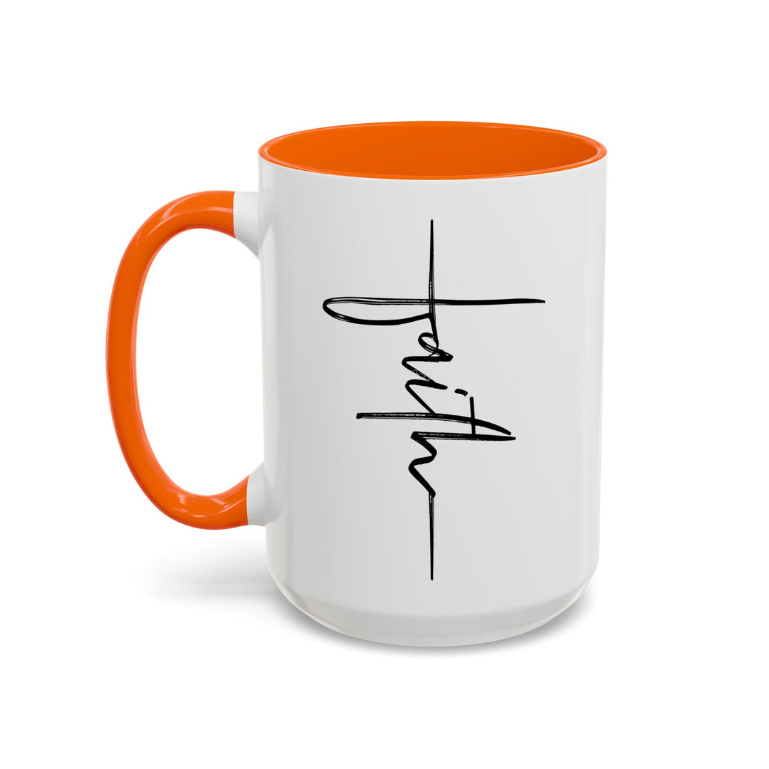 Faith Cross - Accent Coffee Mug (11, 15oz)