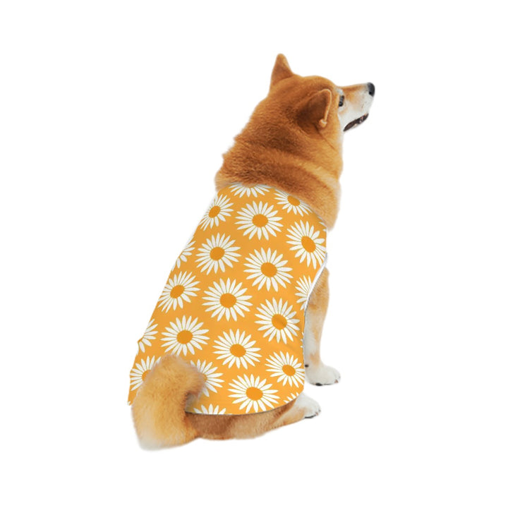 Yellow Sunflower Pattern - Cotton Dog Shirt