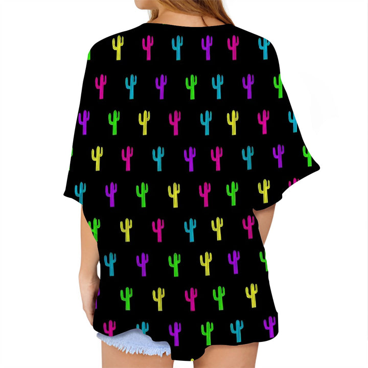 Neon Cactus - Women's Chiffon Blouse Cardigan