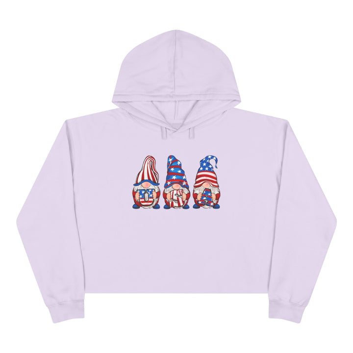 4th Of July Gnomes - Crop Hoodie