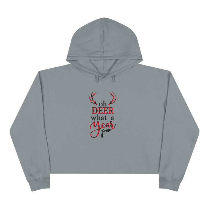 Oh Deer What A Year - Crop Hoodie
