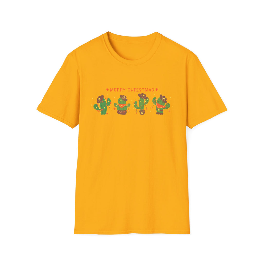 Merry Christmas Cactus - Unisex Softstyle T-Shirt