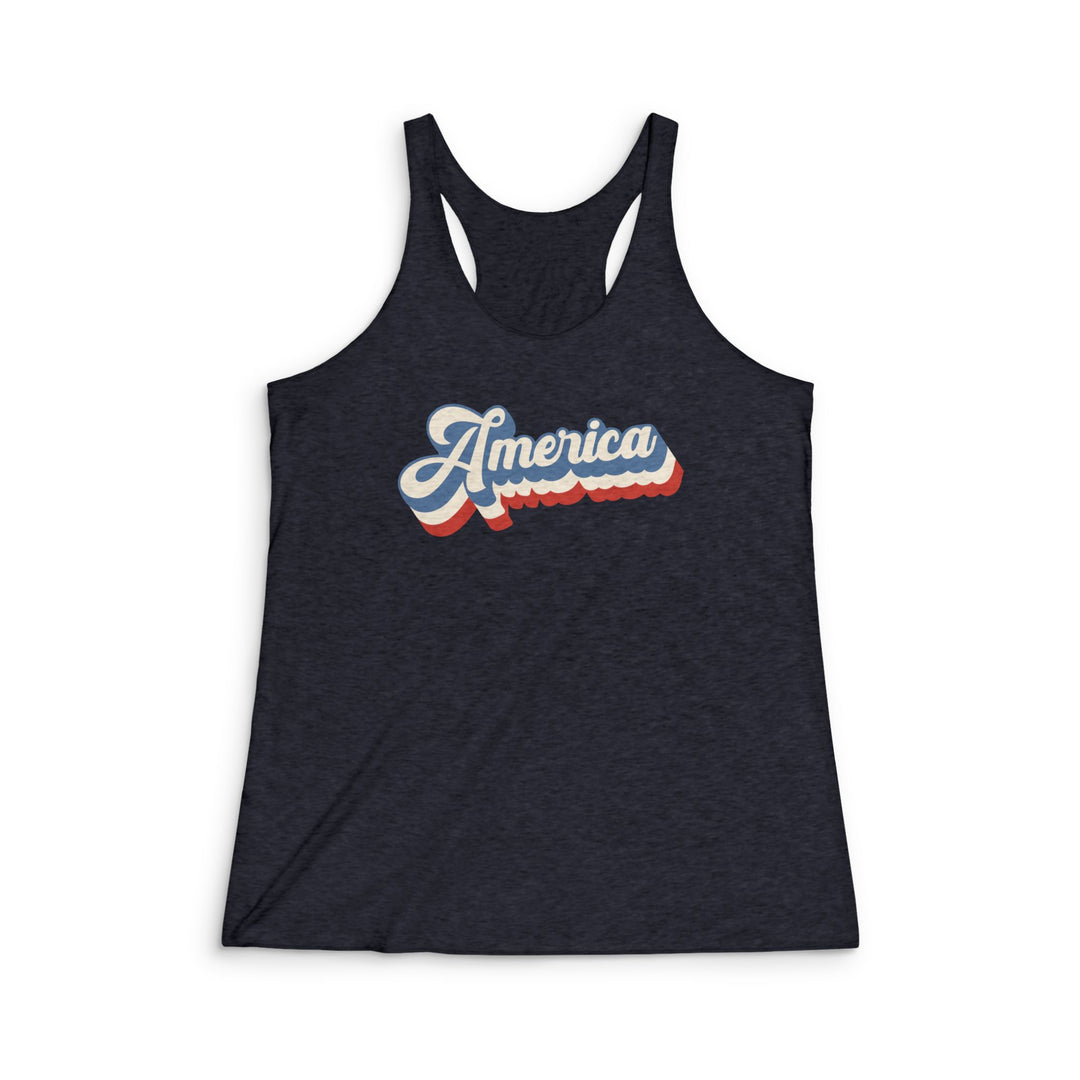 Retro America - Women's Tri-Blend Racerback Tank