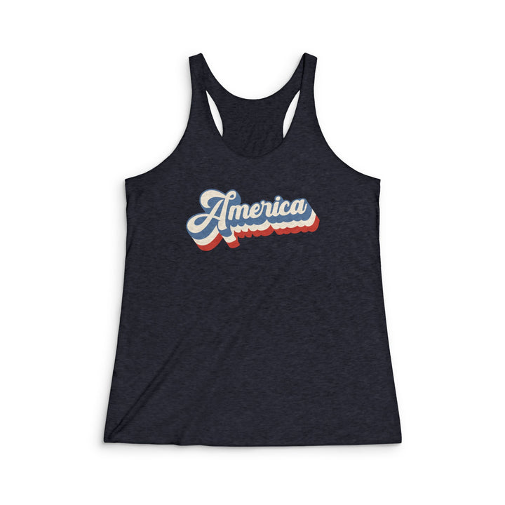 Retro America - Women's Tri-Blend Racerback Tank