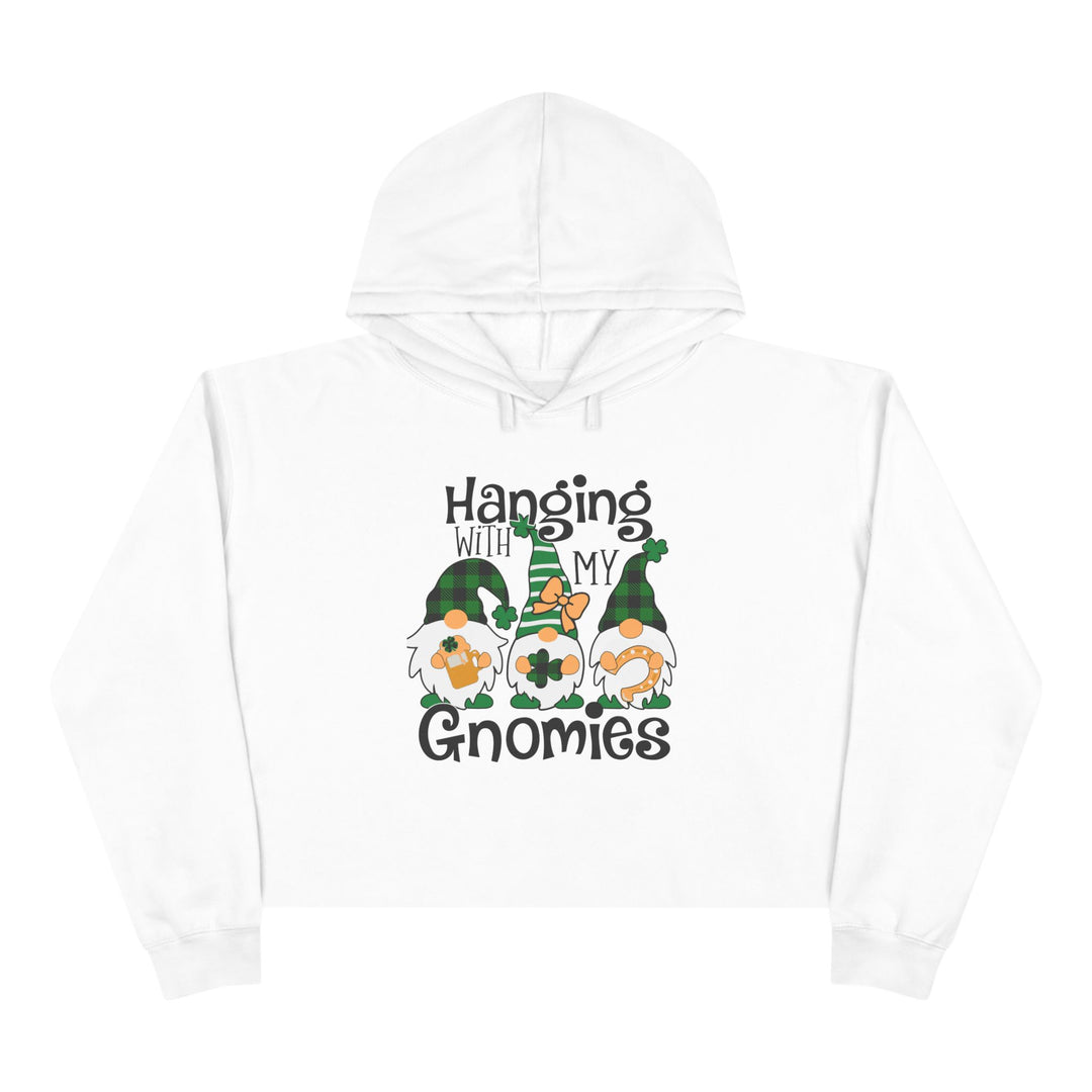 St. Patricks Day Gnomes- Crop Hoodie